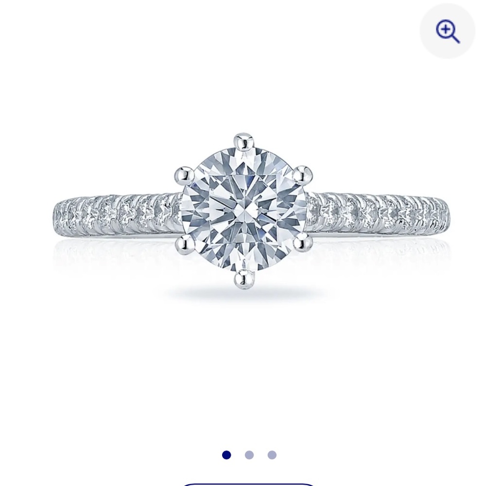 Tacori 18K White Gold Engagement Setting Petite Crescent